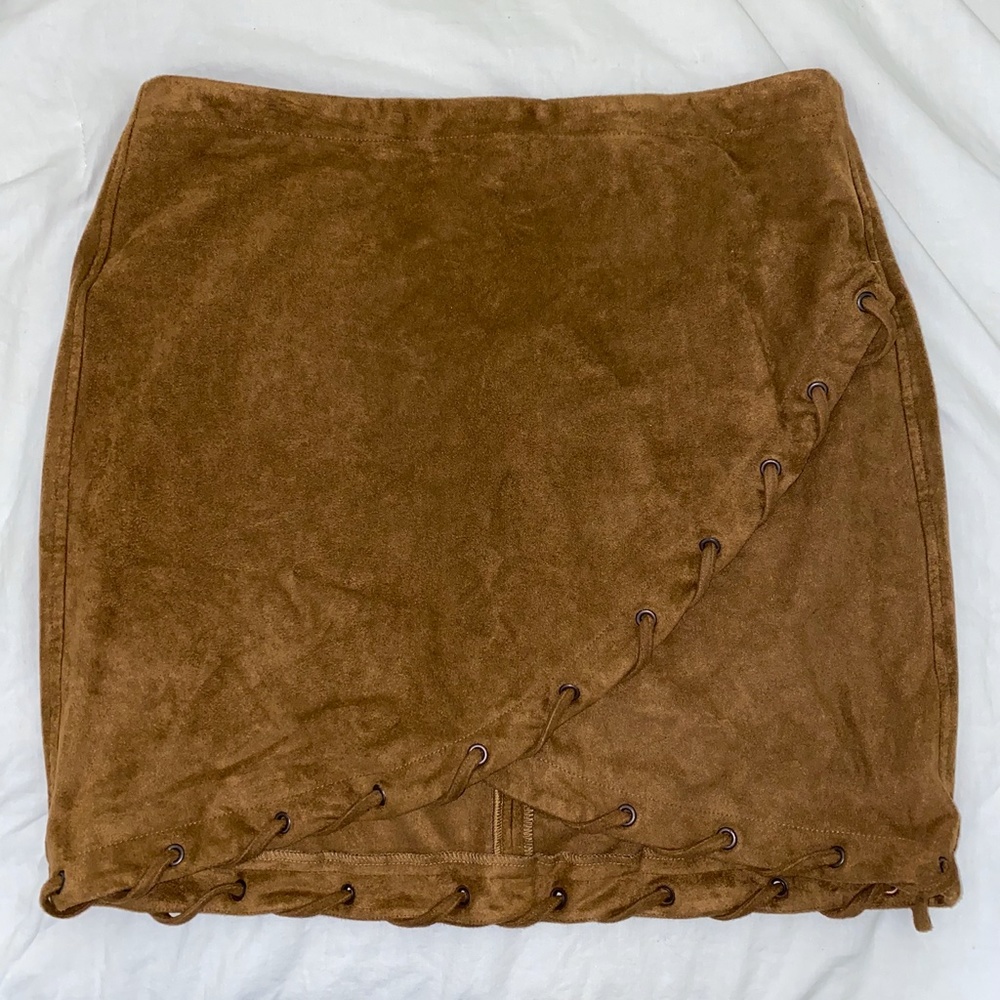 Brown Suede Express Skirt
